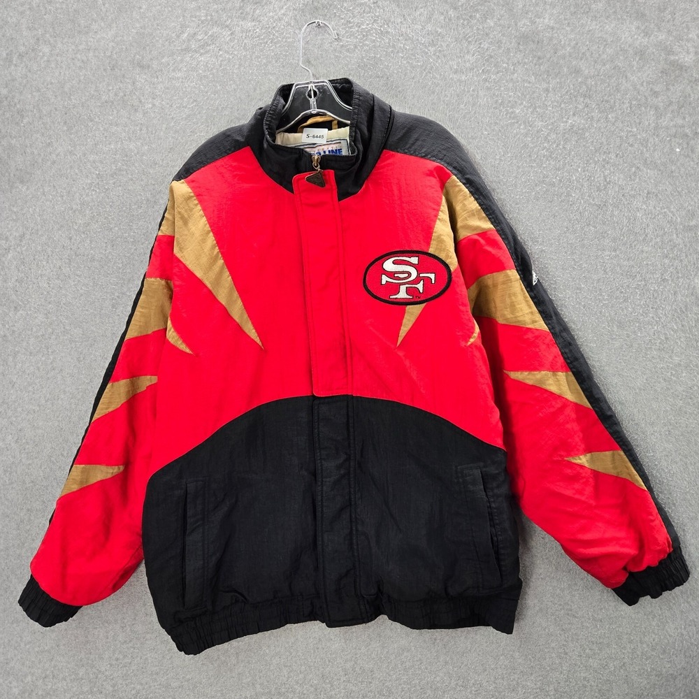 VINTAGE San Francisco 49ers Men Jacket L Pro Line Apex One Sharktooth 90s READ